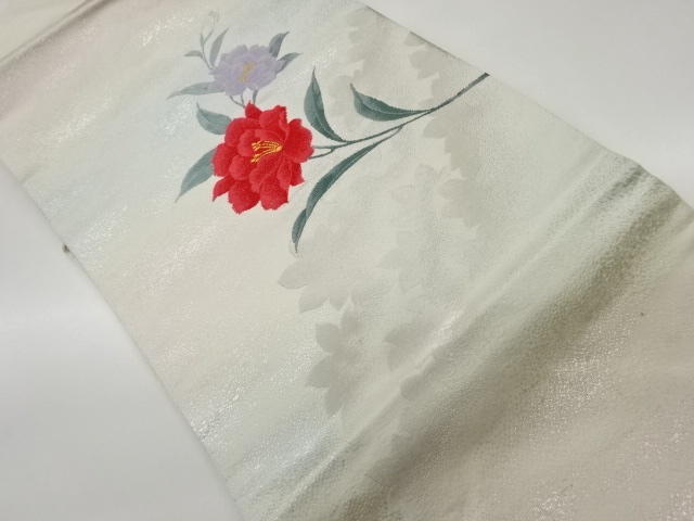JAPANESE KIMONO / VINTAGE NAGOYA OBI / WOVEN FLOWER